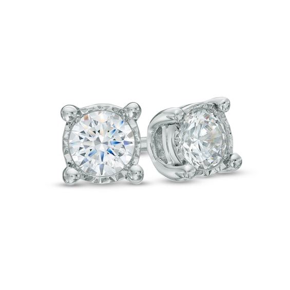 Previously Owned - 1/10 CT. T.w. Diamond Solitaire Stud Earrings in Sterling Silver