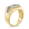 Thumbnail Image 2 of Previously Owned - 5/8 CT. T.W. Enhanced Yellow and Champagne Square Composite Diamond Ring in 10K Gold
