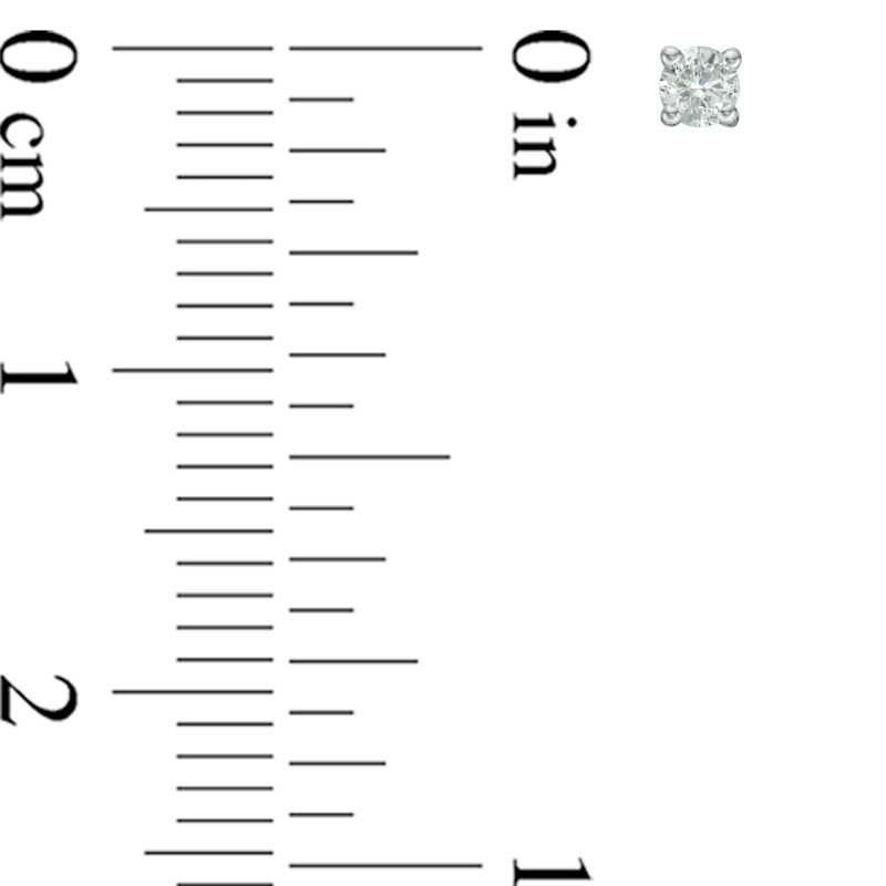 Main Image 2 of Previously Owned - 1/10 CT. T.W. Diamond Solitaire Stud Earrings in 14K White Gold