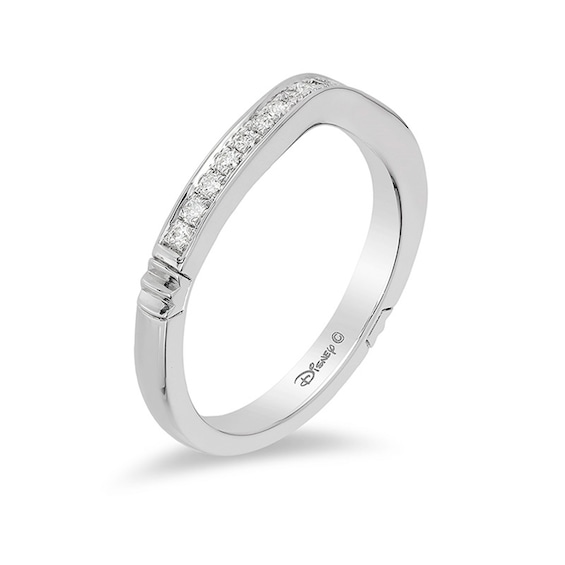 Previously Owned - Enchanted Disney Princess 1/5 CT. T.w. Diamond Contour Wedding Band in 14K White Gold