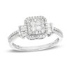 Thumbnail Image 1 of Previously Owned - 1/2 CT. T.W. Composite Diamond Square Frame Collared Ring in 10K White Gold