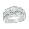 Thumbnail Image 0 of Previously Owned - 2 CT. T.W. Diamond Past Present Future® Channel Triple Row Ring in 14K White Gold