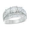 Thumbnail Image 1 of Previously Owned - 2 CT. T.W. Diamond Past Present Future® Channel Triple Row Ring in 14K White Gold