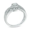 Thumbnail Image 2 of Previously Owned - 1/3 CT. T.W. Diamond Cushion Frame Twisted Shank Bridal Set in 10K White Gold