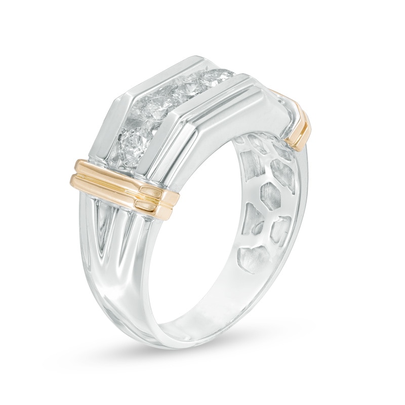 Main Image 2 of Previously Owned - 1 CT. T.W. Diamond Five Stone Comfort Fit Anniversary Band in 10K Two-Tone Gold