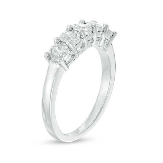 Previously Owned - 1/3 CT. T.w. Diamond Five Stone Anniversary Band in 10K White Gold