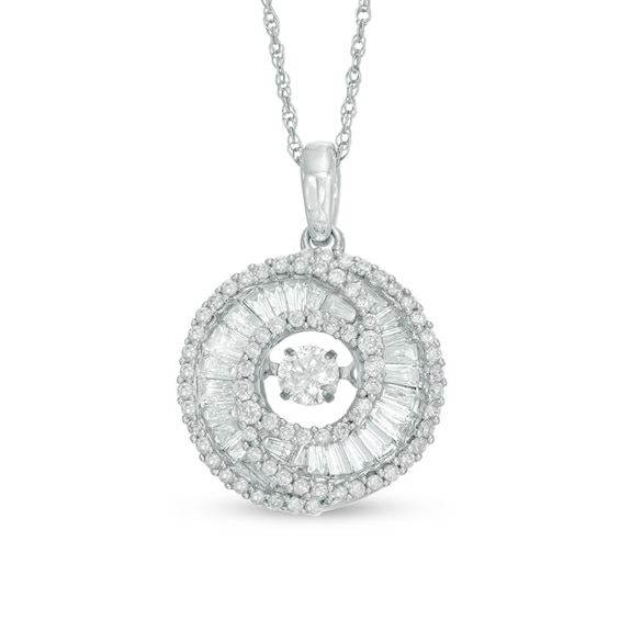 Previously Owned - 5/8 CT. T.w. Diamond Swirl Pendant in 14K White Gold
