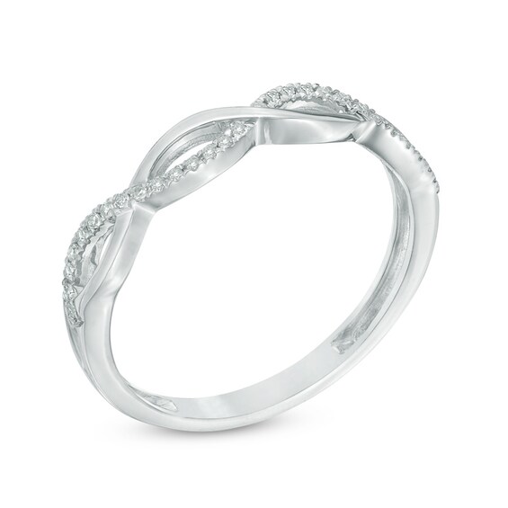 Previously Owned - 1/10 CT. T.w. Diamond Loose Braid Anniversary Band in 10K White Gold