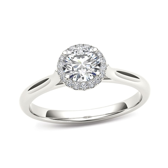 Previously Owned - 1/2 CT. T.w. Diamond Frame Engagement Ring in 14K White Gold