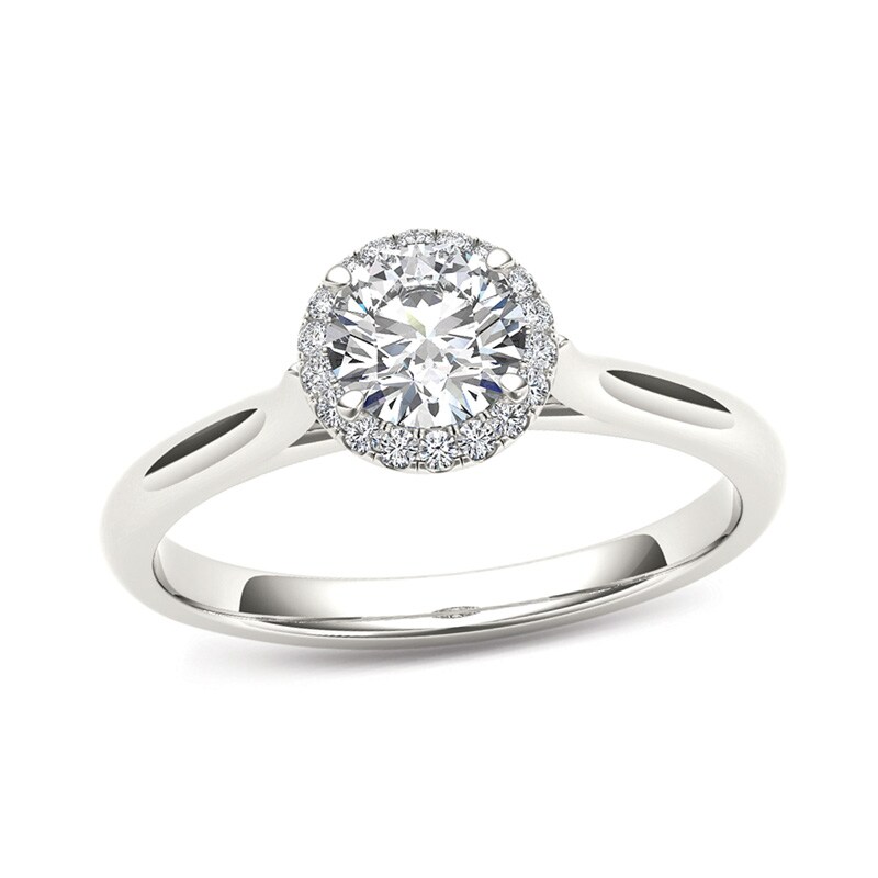 Main Image 1 of Previously Owned - 1/2 CT. T.W. Diamond Frame Engagement Ring in 14K White Gold
