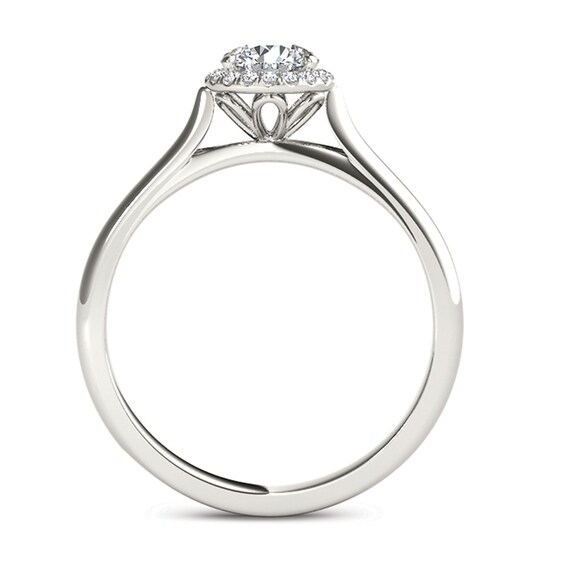 Previously Owned - 1/2 CT. T.w. Diamond Frame Engagement Ring in 14K White Gold