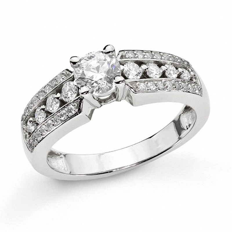 Main Image 3 of Previously Owned - 1 CT. T.W. Diamond Bridal Set in 14K White Gold