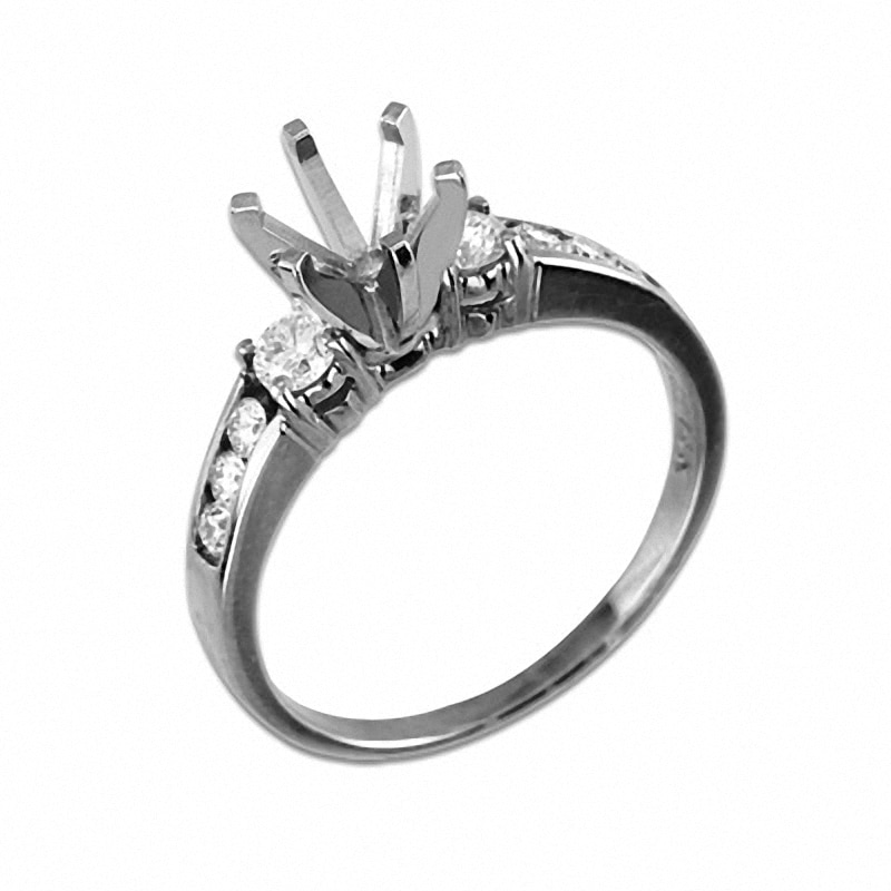 Main Image 2 of Previously Owned - 3/8 CT. T.W. Diamond Semi-Mount in 14K White Gold