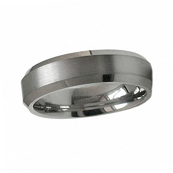 Previously Owned - Edward Mirell 6.0mm Titanium Wedding Band with Bevelled Edge