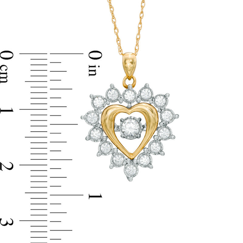 Main Image 2 of Previously Owned - 1/2 CT. T.W. Diamond Frame Heart Pendant in 10K Gold