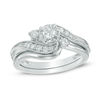 Thumbnail Image 0 of Previously Owned - 3/8 CT. T.W. Slant Three Stone Bridal Set in 10K White Gold