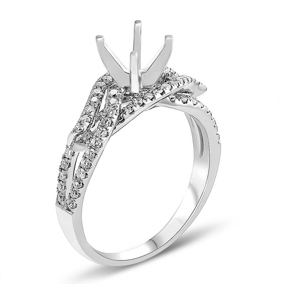 Previously Owned - 1/2 CT. T.w. Diamond Loose Braid Semi-Mount in 18K White Gold