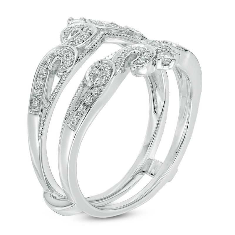 Main Image 2 of Previously Owned - 1/3 CT. T.W. Diamond Vintage-Style Crowned Solitaire Enhancer in 14K White Gold