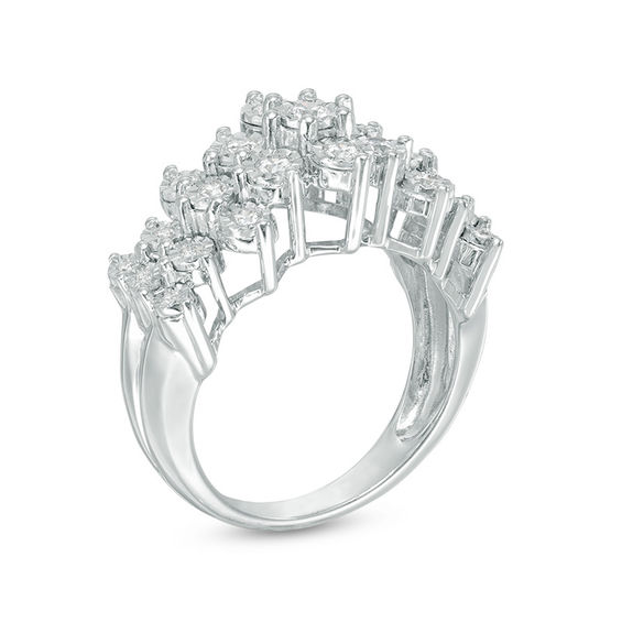Previously Owned - 1/2 CT. T.w. Diamond Pyramid Band in 10K White Gold