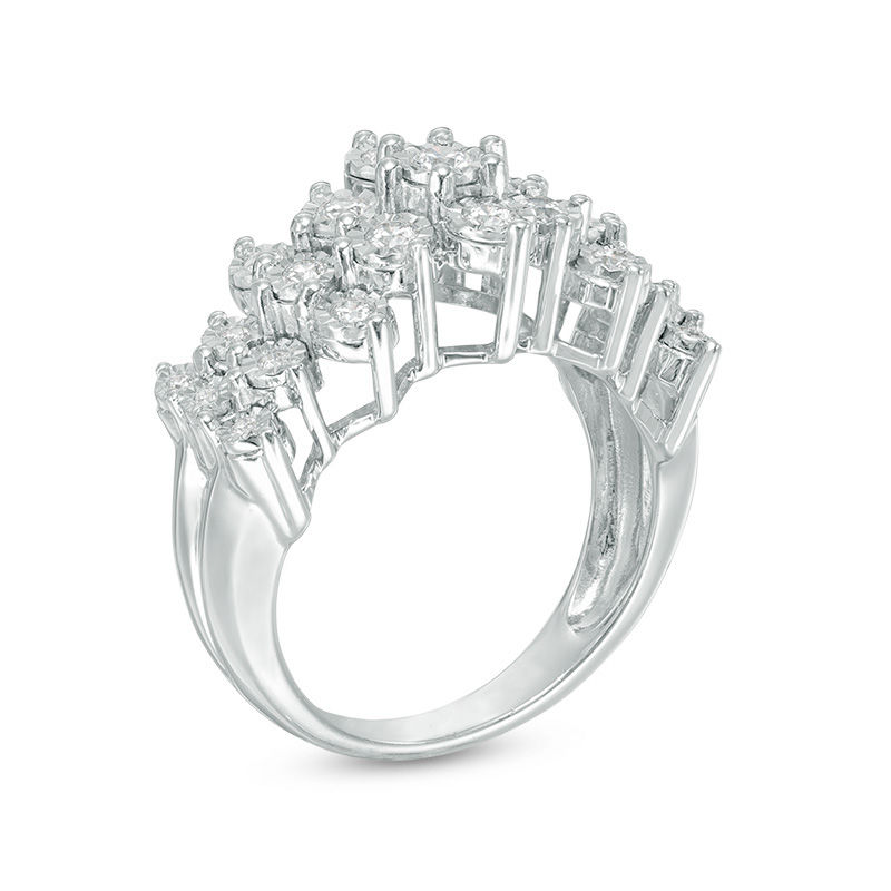 Main Image 2 of Previously Owned - 1/2 CT. T.W. Diamond Pyramid Band in 10K White Gold
