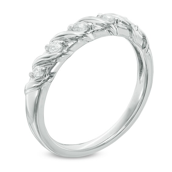 Previously Owned - 1/5 CT. T.w. Diamond Five Stone "S" Anniversary Band in 10K White Gold