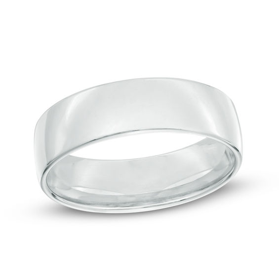 Previously Owned - 6.5mm Comfort-Fit Wedding Band in 14K White Gold