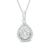 Thumbnail Image 0 of Previously Owned - 1/2 CT. T.W. Diamond Teardrop Frame Pendant in 10K White Gold