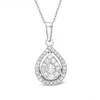 Thumbnail Image 1 of Previously Owned - 1/2 CT. T.W. Diamond Teardrop Frame Pendant in 10K White Gold