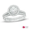 Thumbnail Image 1 of Previously Owned - 1 CT. T.W. Diamond Double Frame Bridal Set in 14K White Gold (I/I2)