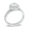 Thumbnail Image 2 of Previously Owned - 1 CT. T.W. Diamond Double Frame Bridal Set in 14K White Gold (I/I2)
