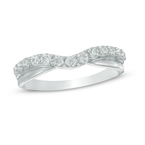 Previously Owned - 3/8 CT. T.w. Diamond Double Row Twist Contour Anniversary Band in 14K White Gold