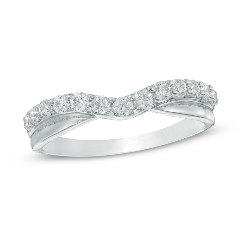 Main Image 1 of Previously Owned - 3/8 CT. T.W. Diamond Double Row Twist Contour Anniversary Band in 14K White Gold