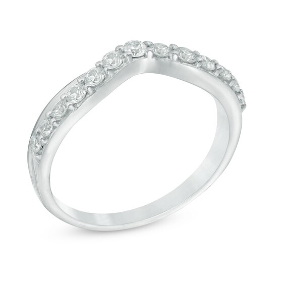 Previously Owned - 3/8 CT. T.w. Diamond Double Row Twist Contour Anniversary Band in 14K White Gold