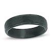 Thumbnail Image 0 of Previously Owned - Triton Men's 6.0mm Comfort-Fit Hammered and Satin center Wedding Band in Black Tungsten