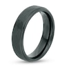 Thumbnail Image 1 of Previously Owned - Triton Men's 6.0mm Comfort-Fit Hammered and Satin center Wedding Band in Black Tungsten