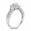 Thumbnail Image 2 of Previously Owned - 1/3 CT. T.W. Diamond Vintage-Style Double Frame Interlocking Shank Engagement Ring in 10K White Gold