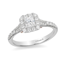 Previously Owned - Enchanted Disney Tinker Bell 3/4 CT. T.W. Princess-Cut Diamond Engagement Ring in 14K Two-Tone Gold