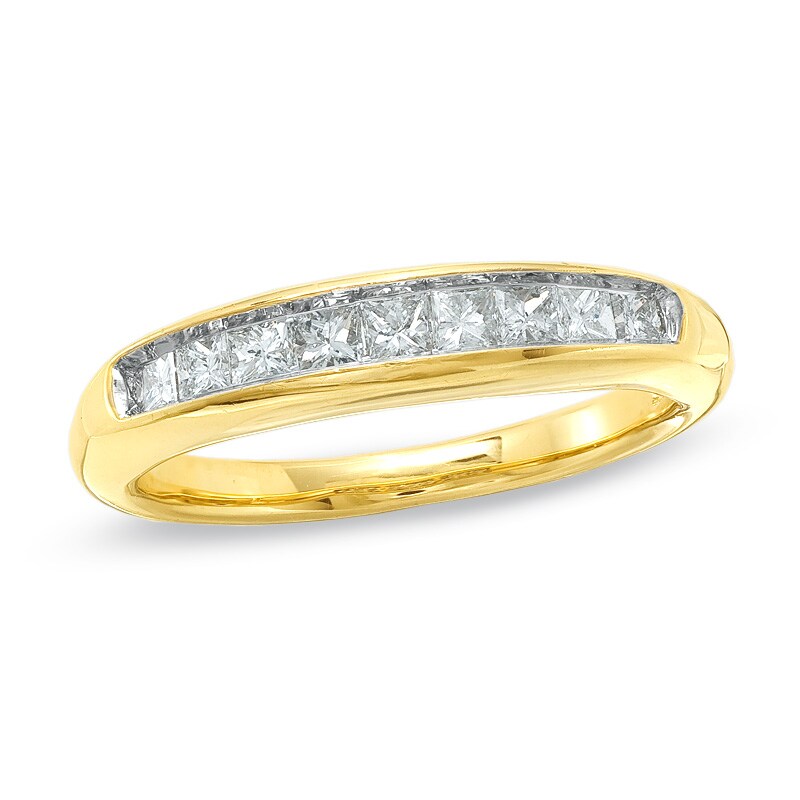 Main Image 1 of Previously Owned - 1/2 CT. T.W. Square-Cut Diamond Channel Band in 14K Gold
