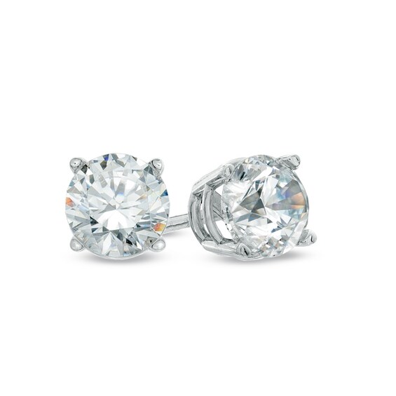 Previously Owned - 1-1/4 CT. T.w. Diamond Solitaire Earrings in 14K White Gold