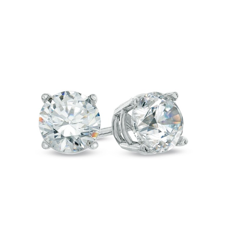 Main Image 1 of Previously Owned - 1-1/4 CT. T.W. Diamond Solitaire Earrings in 14K White Gold