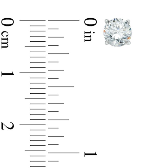 Previously Owned - 1-1/4 CT. T.w. Diamond Solitaire Earrings in 14K White Gold