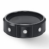 Thumbnail Image 1 of Previously Owned - Triton 1/10 CT. T.W. Diamond Three Stone Comfort Fit Black Tungsten Wedding Band