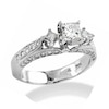 Thumbnail Image 1 of Previously Owned - 1 CT. T.W. Princess-Cut Diamond Three Stone Engagement Ring in 14K White Gold (I/SI2)