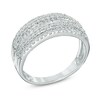 Thumbnail Image 2 of Previously Owned - 1/2 CT. T.W. Baguette and Round Diamond Layered Band in 10K White Gold