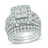 Thumbnail Image 1 of Previously Owned - 4 CT. T.W. Quad Princess-Cut Diamond Frame Bridal Set in 14K White Gold