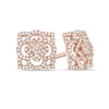 Thumbnail Image 0 of Previously Owned - 3/8 CT. T.W. Diamond Clover Square Stud Earrings in 10K Rose Gold
