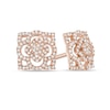 Thumbnail Image 1 of Previously Owned - 3/8 CT. T.W. Diamond Clover Square Stud Earrings in 10K Rose Gold