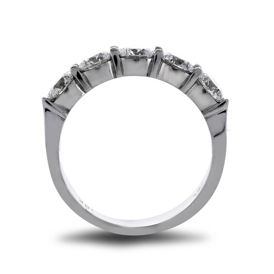 Previously Owned - 1-5/8 CT. T.w. Diamond Five Stone Wedding Band in Platinum (H/Si1)