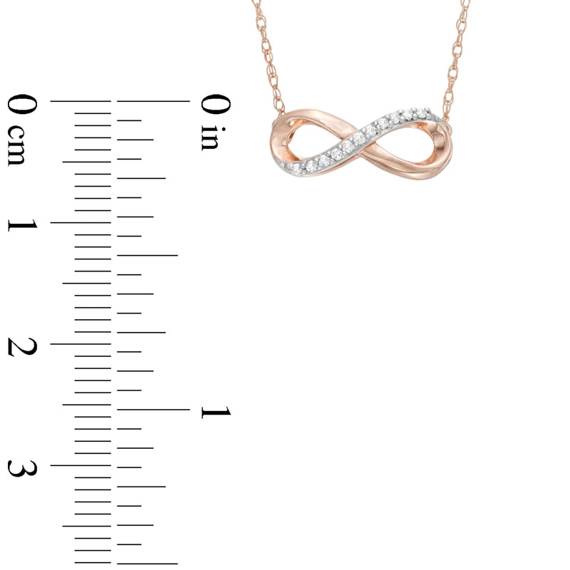 Main Image 2 of Previously Owned - Diamond Accent Infinity Necklace in 10K Rose Gold