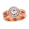 Thumbnail Image 1 of Previously Owned - 7/8 CT. T.W. Diamond Frame Three Piece Bridal Set in 14K Rose Gold